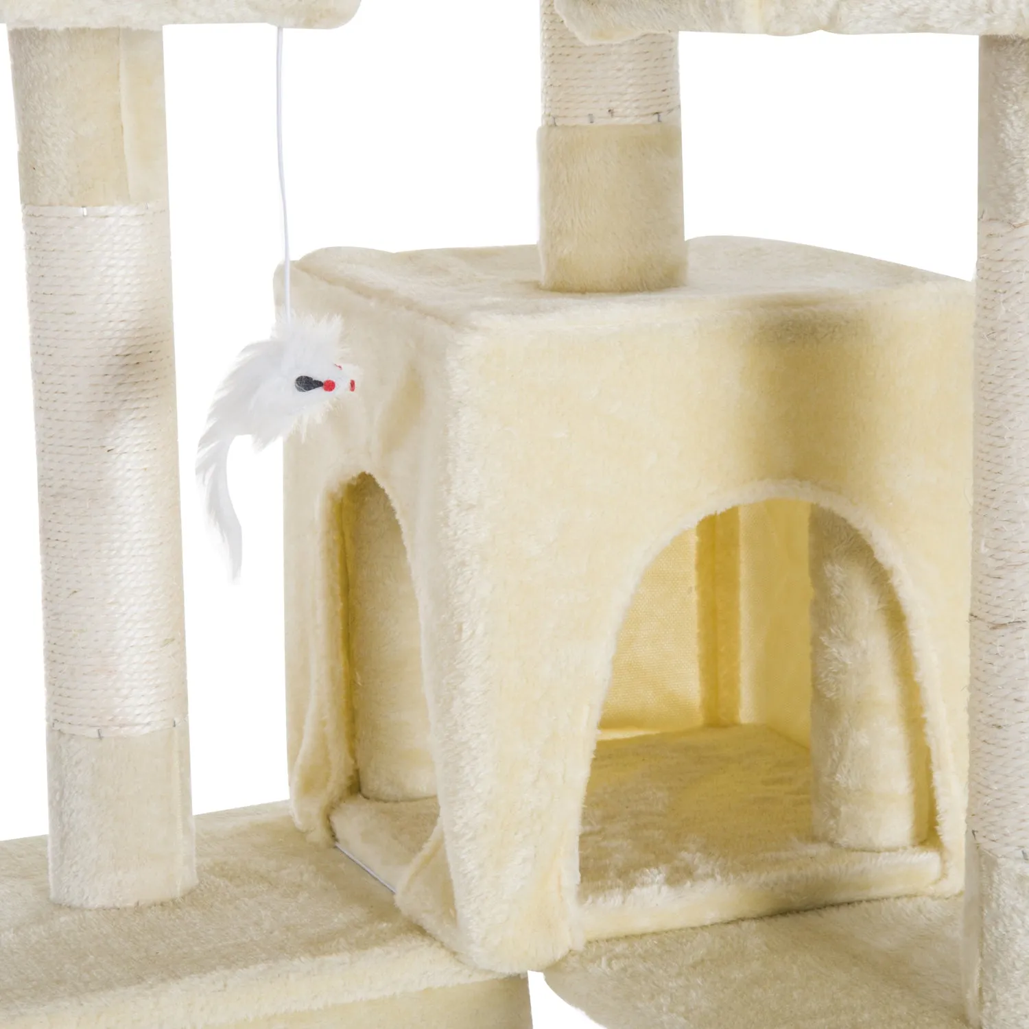 PawHut Cat Tree for Indoor Cats Play Tower Activity Center Kitten Scratch Post Climbing Tower 181 cm