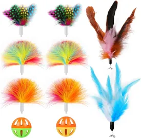 Pawtners 10-Pack Bottom Ambush Feather Replacements for 4 in 1 Automatic Interactive Cat Toy for Indoor Cats Rechargeable Interactive Kitten Toys