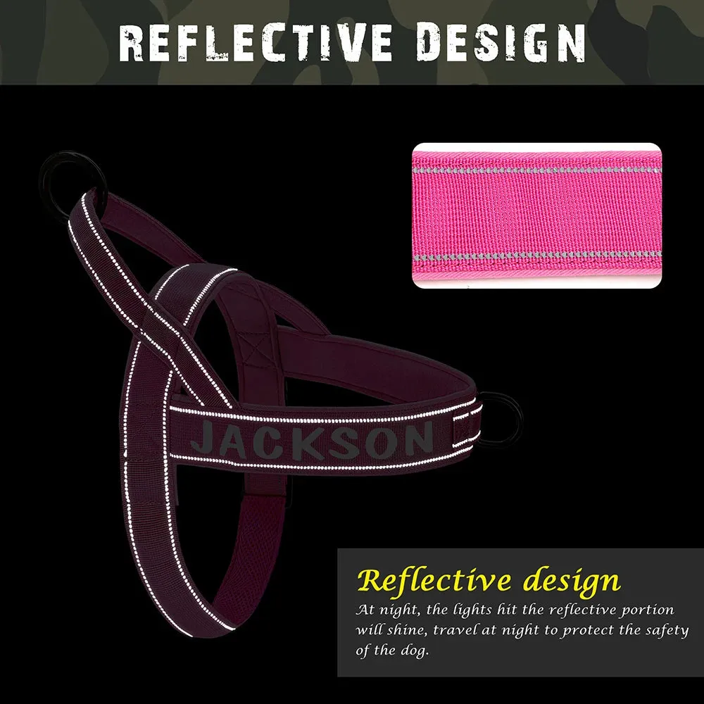Personalized Dog Military Tactical Reflective Nylon Dog Harness | Customizable Training Vest for Medium and Large Dogs
