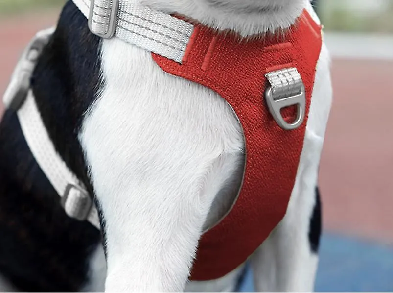 Pet leashes pet dog harness dog training reflective chest strap vest adjustable outdoor protective vest red