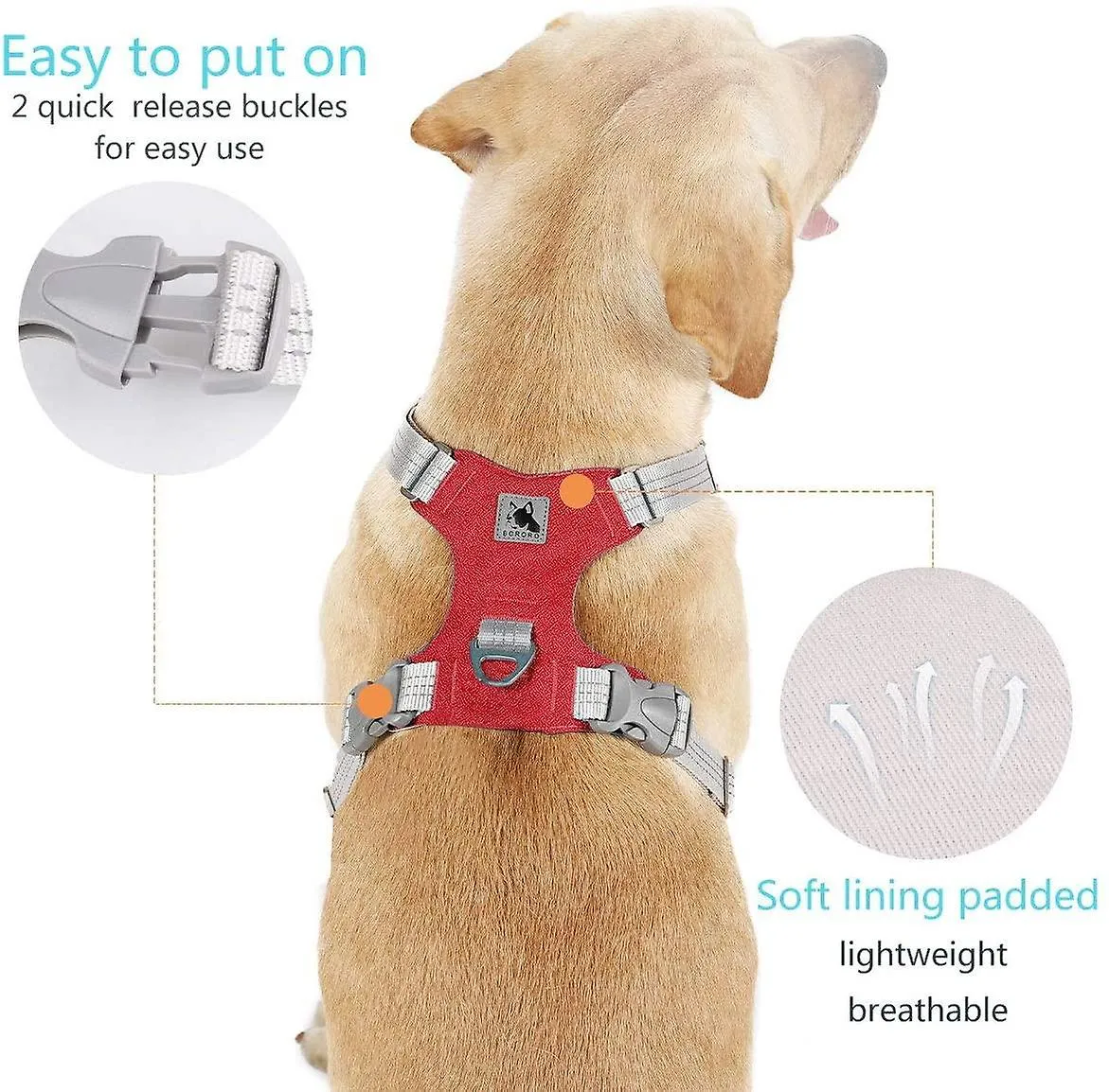 Pet leashes pet dog harness dog training reflective chest strap vest adjustable outdoor protective vest red