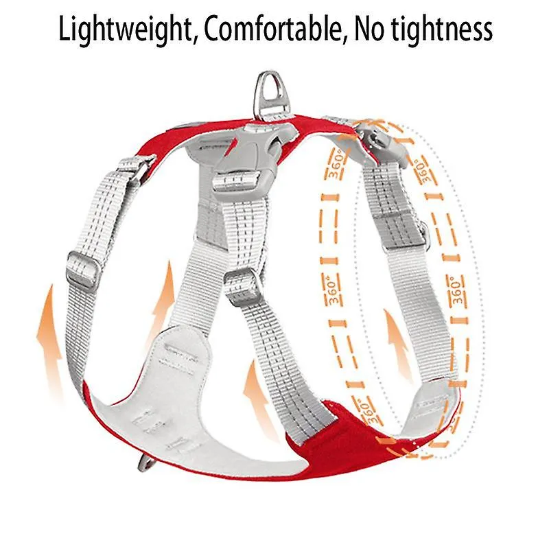 Pet leashes pet dog harness dog training reflective chest strap vest adjustable outdoor protective vest red