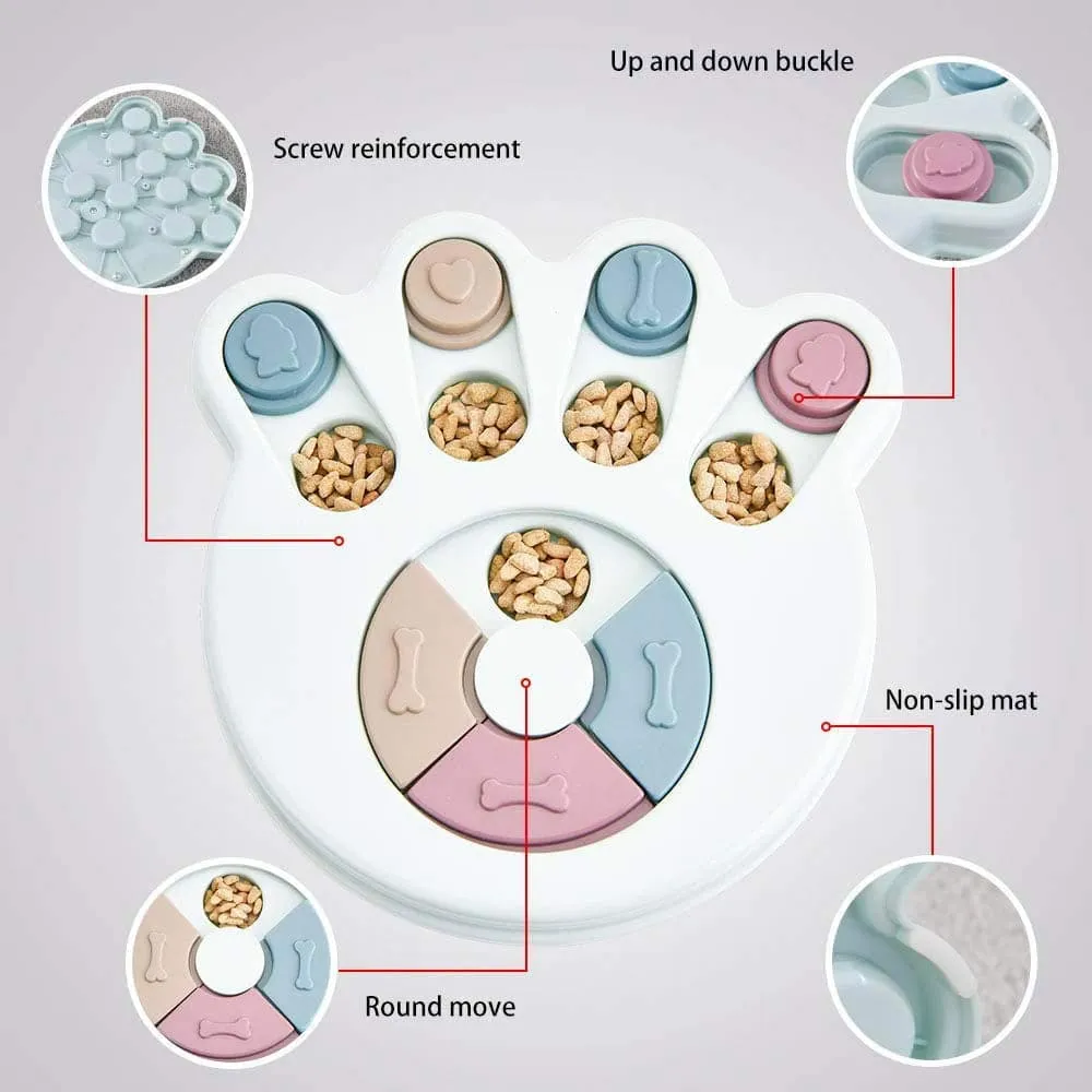 Pet Vogue Slow Feeder Paw Shaped Toy for Dogs and Cats (White)