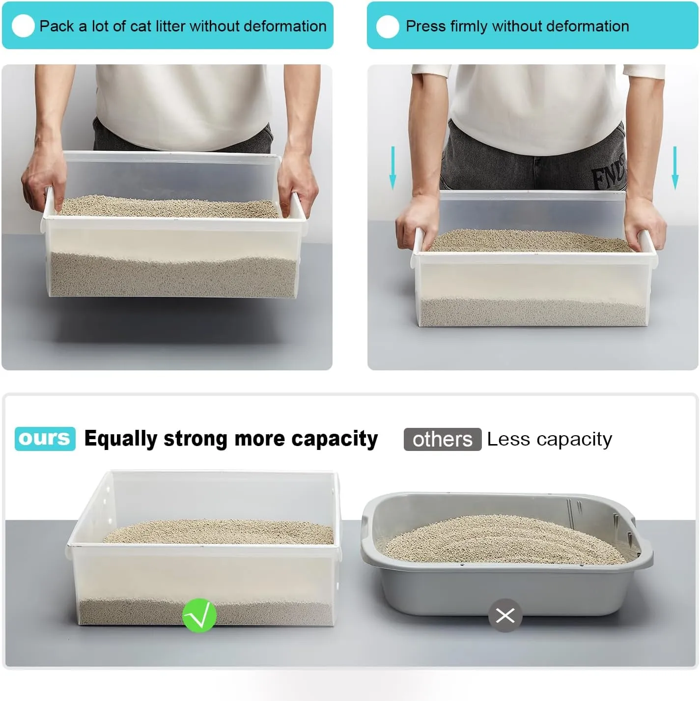 Portable Cat Litter Box Enclosure Furniture,Kitty Large Travel Litter Box for Privacy Without Leaking, Portable, Easy to Clean Easy to Assemble Foldable 18''L X 14''W X 13''H (White, Medium)