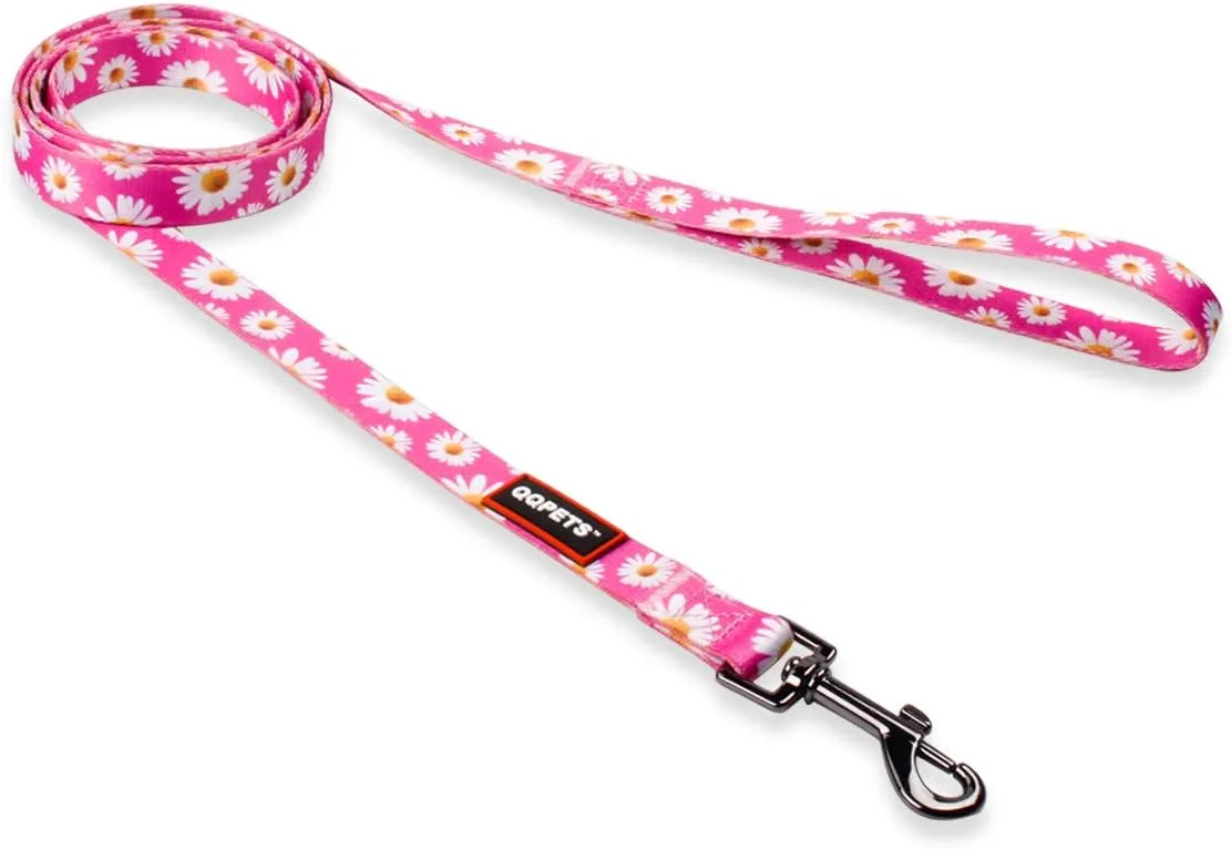 QQPETS Dog Harness Leash Set Adjustable Heavy Duty No Pull Halter Harnesses for Small Medium Large Breed Dogs Back Clip Anti-Twist Perfect for Walking (XS(12"-18" Chest Girth), Daisy)