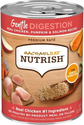 Rachael Ray Nutrish Gentle Digestion Wet Dog Food, Real Chicken, Pumpkin & Salmon, 13 Ounce Can (Pack of 12)