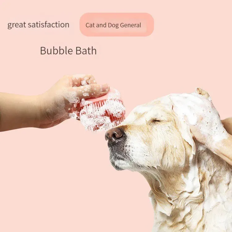 Silicone Bath Brush with Shower Gel Dispenser | Soft & Comfortable for Pets and Humans
