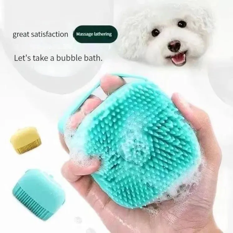 Silicone Bath Brush with Shower Gel Dispenser | Soft & Comfortable for Pets and Humans