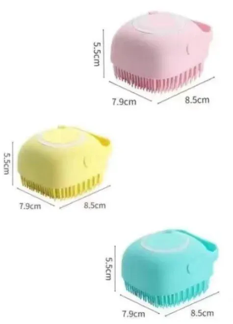 Silicone Bath Brush with Shower Gel Dispenser | Soft & Comfortable for Pets and Humans