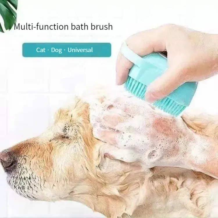 Silicone Bath Brush with Shower Gel Dispenser | Soft & Comfortable for Pets and Humans