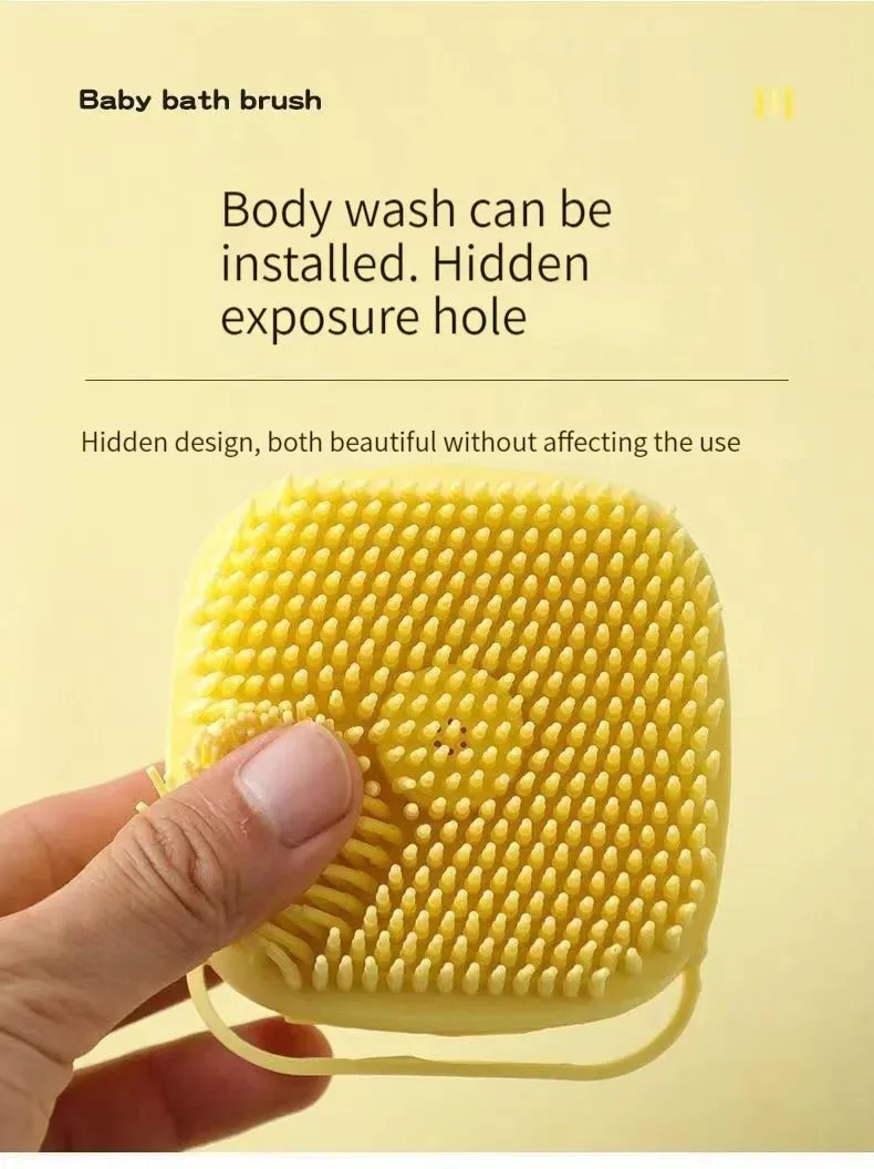 Silicone Bath Brush with Shower Gel Dispenser | Soft & Comfortable for Pets and Humans