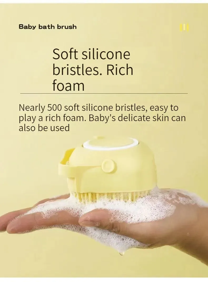 Silicone Bath Brush with Shower Gel Dispenser | Soft & Comfortable for Pets and Humans