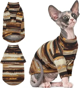 T'CHAQUE Sphynx Clothes, Cat Clothes for Hairless Cats, Stretchy Pullover Shirts, Soft Sweaters for Sphynx, Cornish Rex, and Devon Rex, Cozy Pajamas for Hairless Breeds, Yellow,M