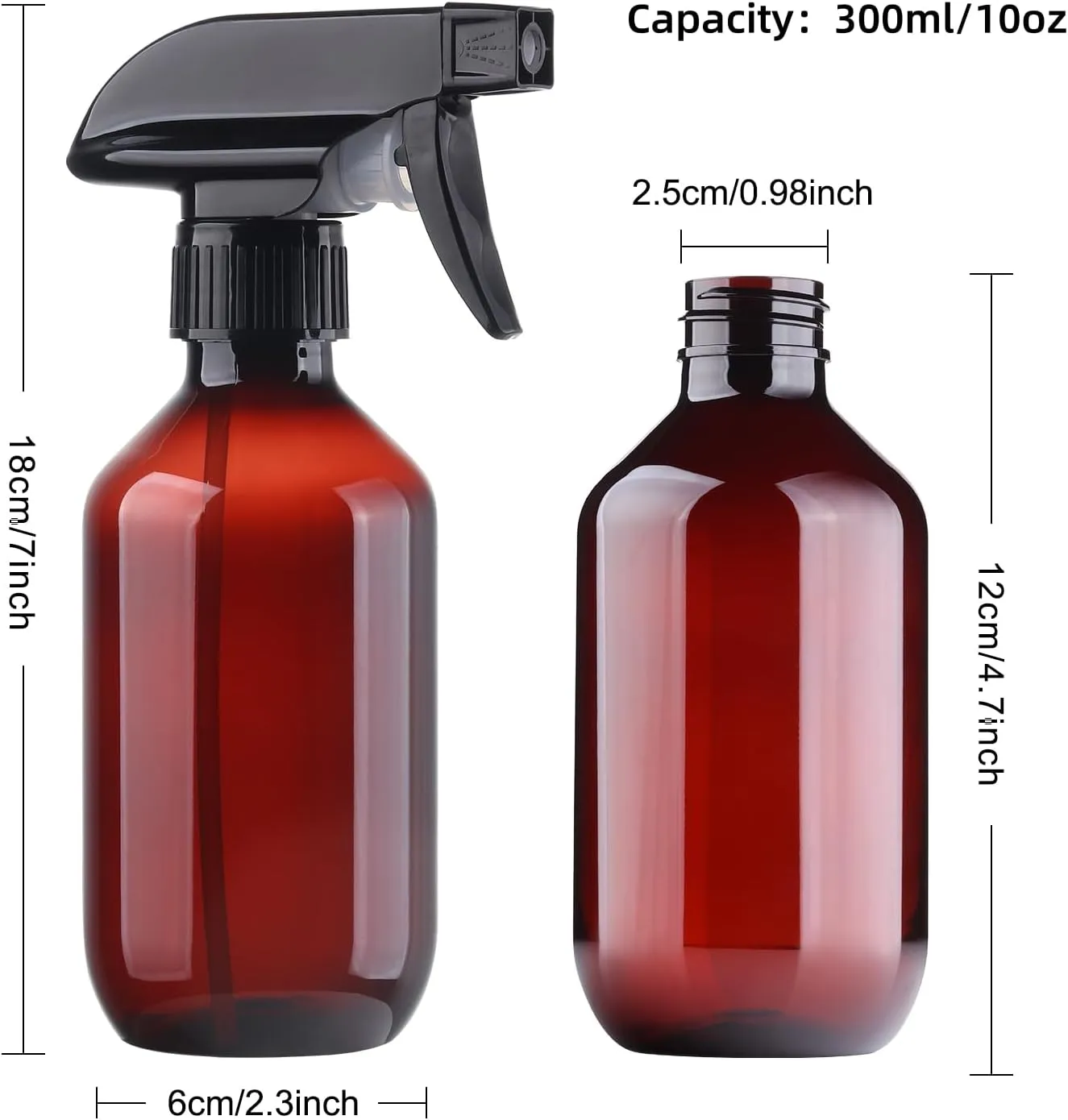 Teyssor Spray Bottles Water Spray Bottle for Plant 2 Packs- BPA Free -10 oz/300 ml Plastic Refillable Containers Fine Mist Small Spray Bottle with Adjustable Nozzle for Hair, Cooking, Cleaning