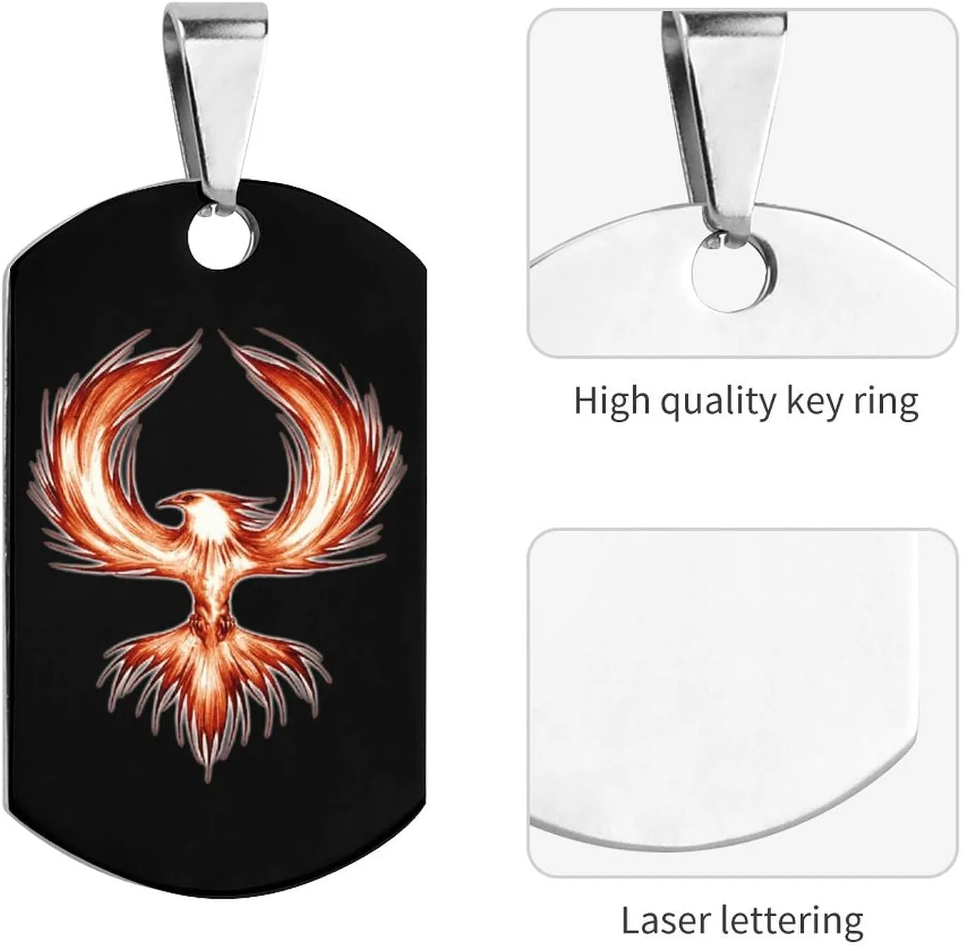 The Mythical Phoenix Pet ID Tags Personalized Stainless Steel Dog and Cat Tags Cute Collar Tag Dog Tags