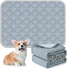 Washable Pee Pads for Dogs - 2 Pack Reusable Pee PadsWaterproof Puppy PadsPet Training PadsSuper Absorbent with Dog Paw Shape Non-Slip Backing (Light Grey, 18" X 24" - 2 Pack)