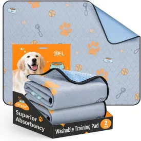 Washable Pee Pads for Dogs, 2 Pack Reusable Puppy Pads with Cute Pattern, Super Absorbent Potty Pads for Dogs, Non-Slip and Waterproof Dog Mats for Floor, Whelping Box, Crate, Sofa, Car Seat, 18"x24"